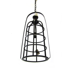Lampa wisząca metalowa ażurowa LOFT CZARNA 70cm